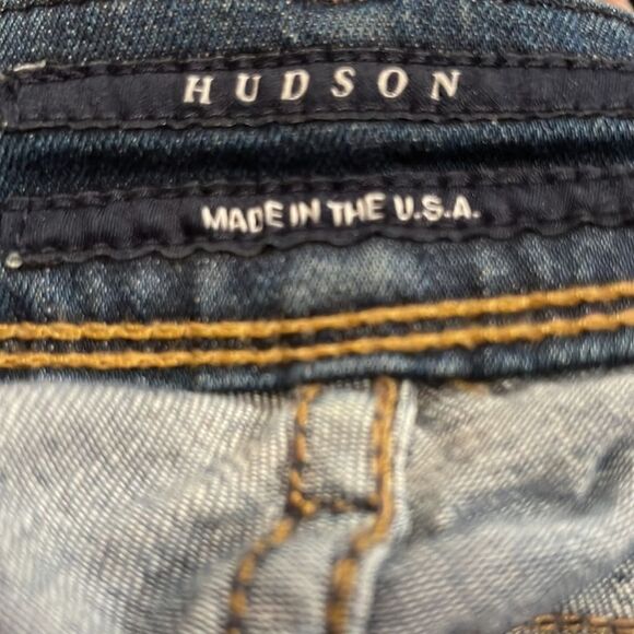 Hudson Mid Rise Bootcut Denim Jeans - Medium Wash with Fading and Whiskering. 26 - Picture 4 of 11